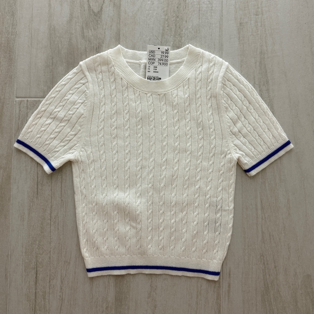 Cable Knit Cream Top - Picture 1 of 4